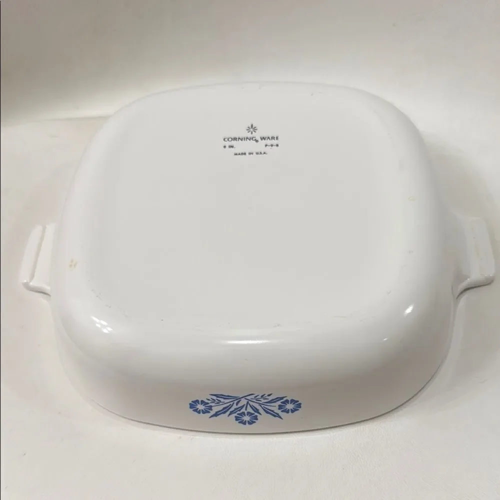 Corningware Blue Cornflower White Cookware Casserole Dish Lid 9 In P-9-b USA